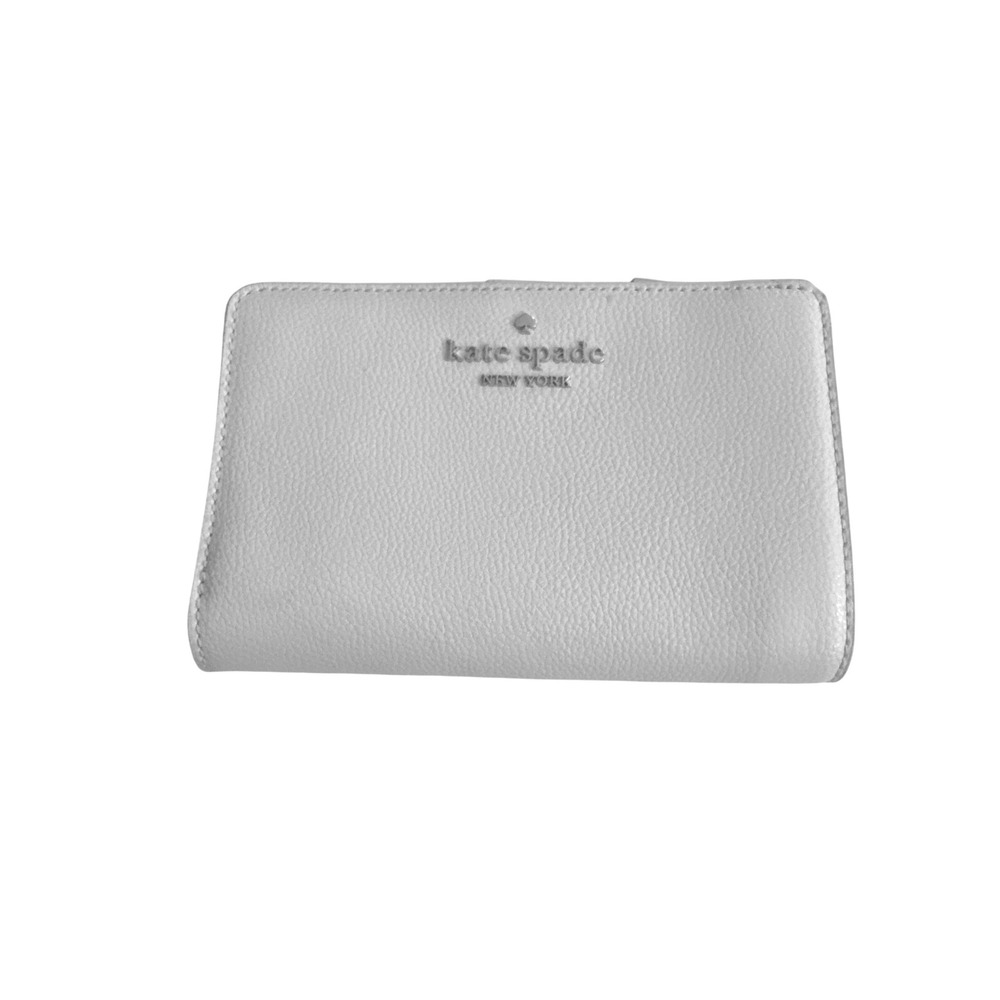 Kate Spade Staci Medium Bifold Wallet Pale Sapphire Pebble Leather KN751 New